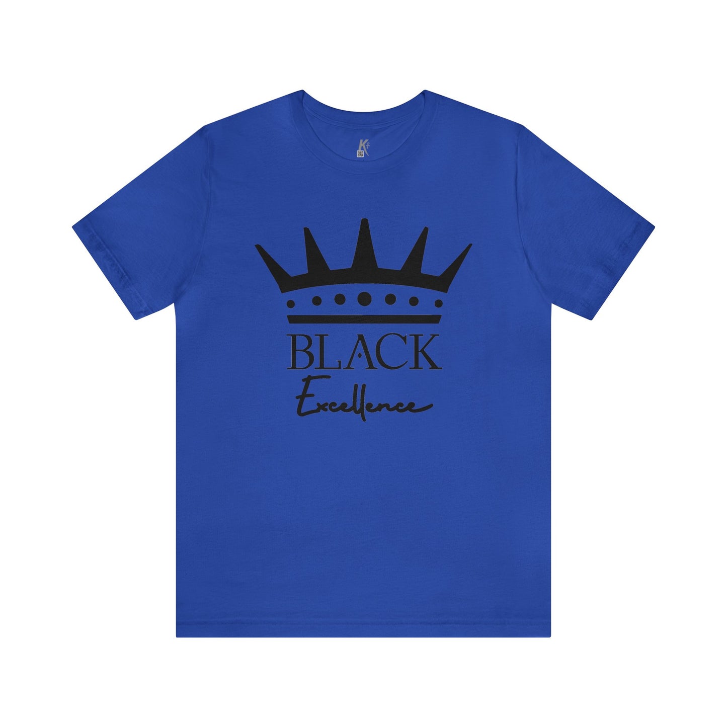 Unisex Jersey Short Sleeve Tee: Black Excellence with Crown