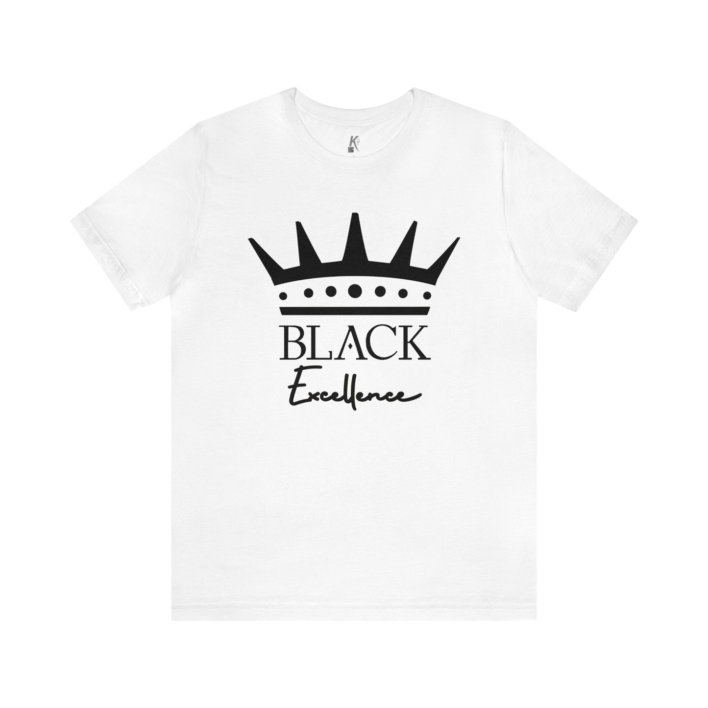 Unisex Jersey Short Sleeve Tee: Black Excellence with Crown