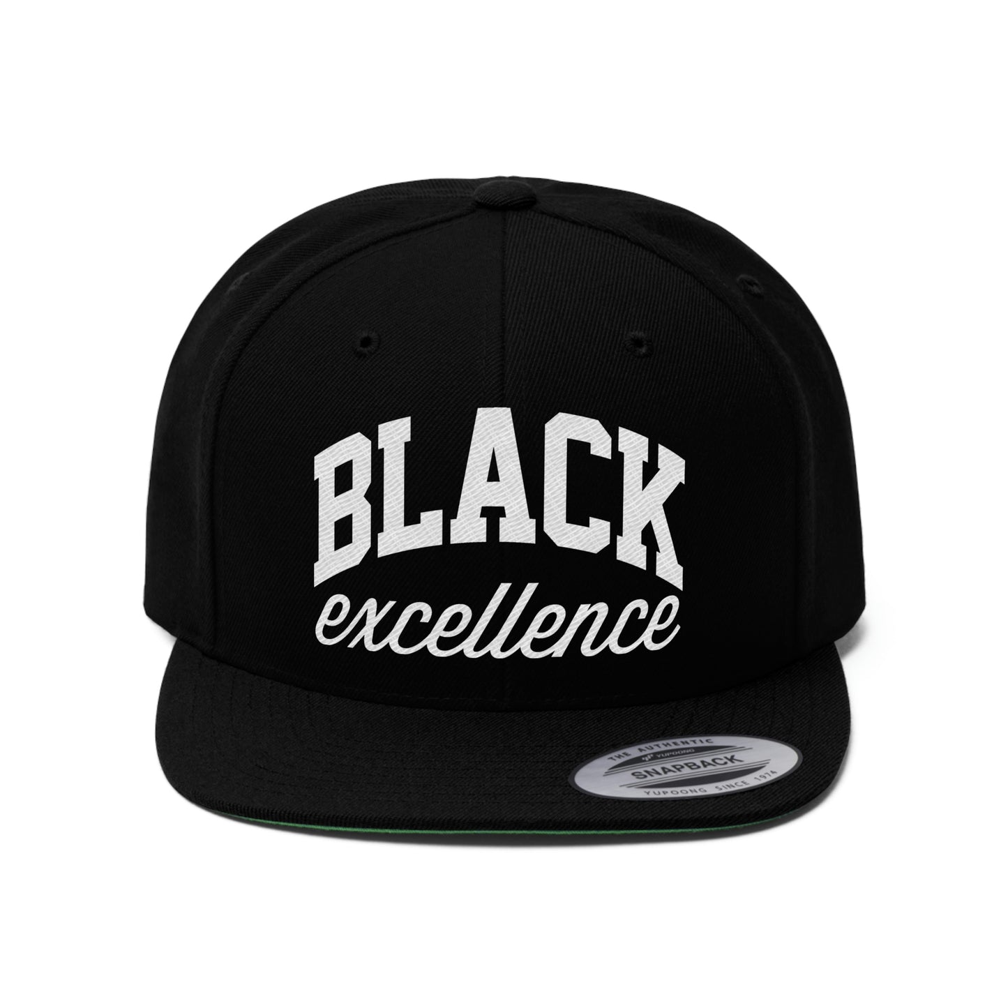 Black Excellence Unisex Flat Bill Hat