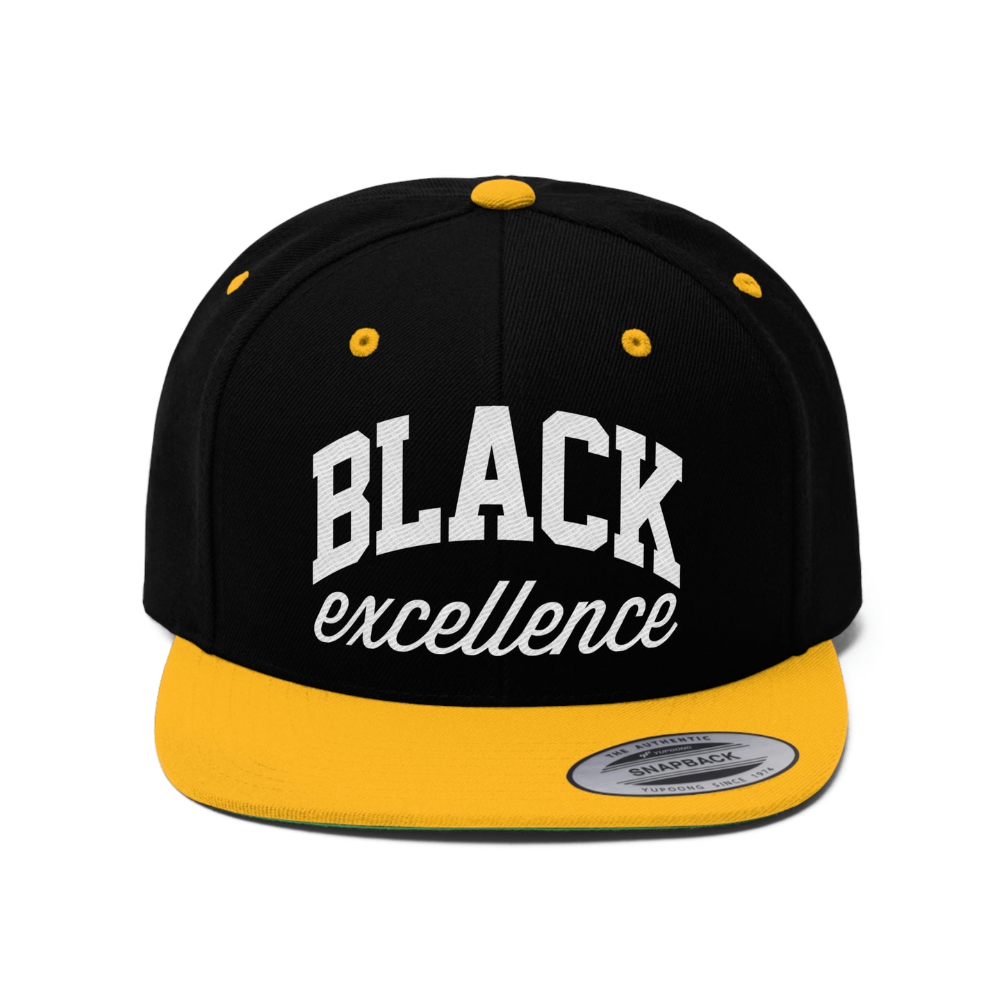 Black Excellence Unisex Flat Bill Hat