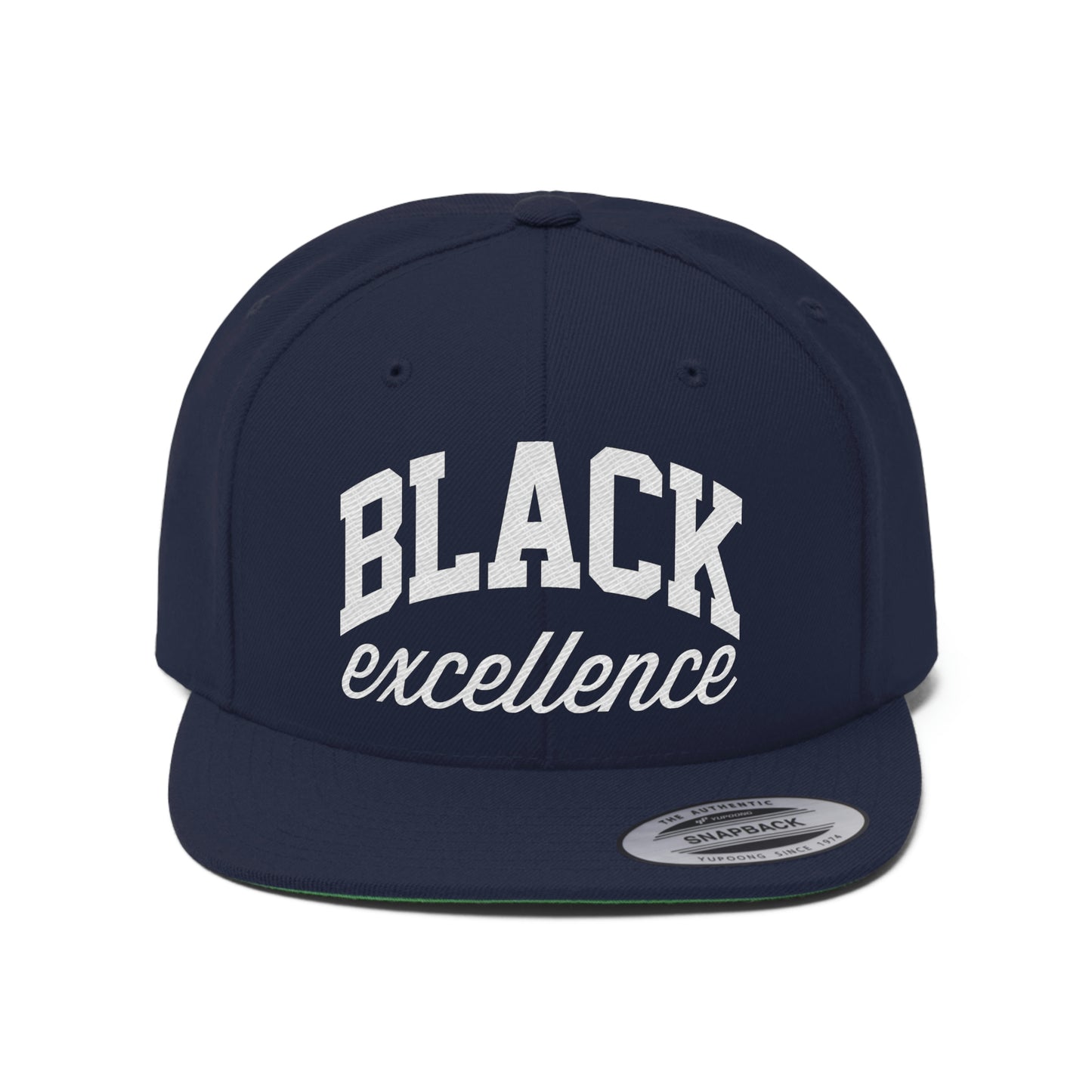 Black Excellence Unisex Flat Bill Hat