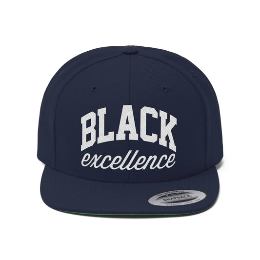 Black Excellence Unisex Flat Bill Hat