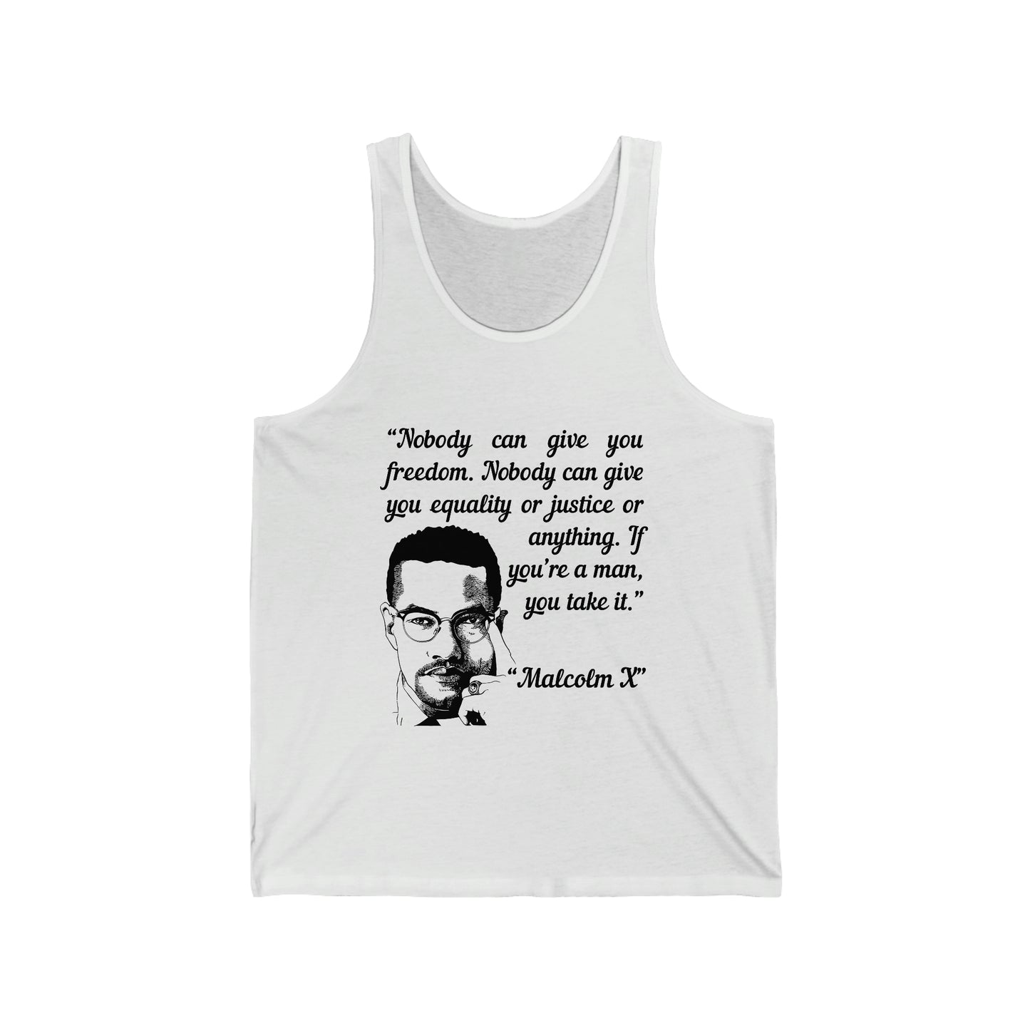 Unisex Jersey Tank: Malcolm X