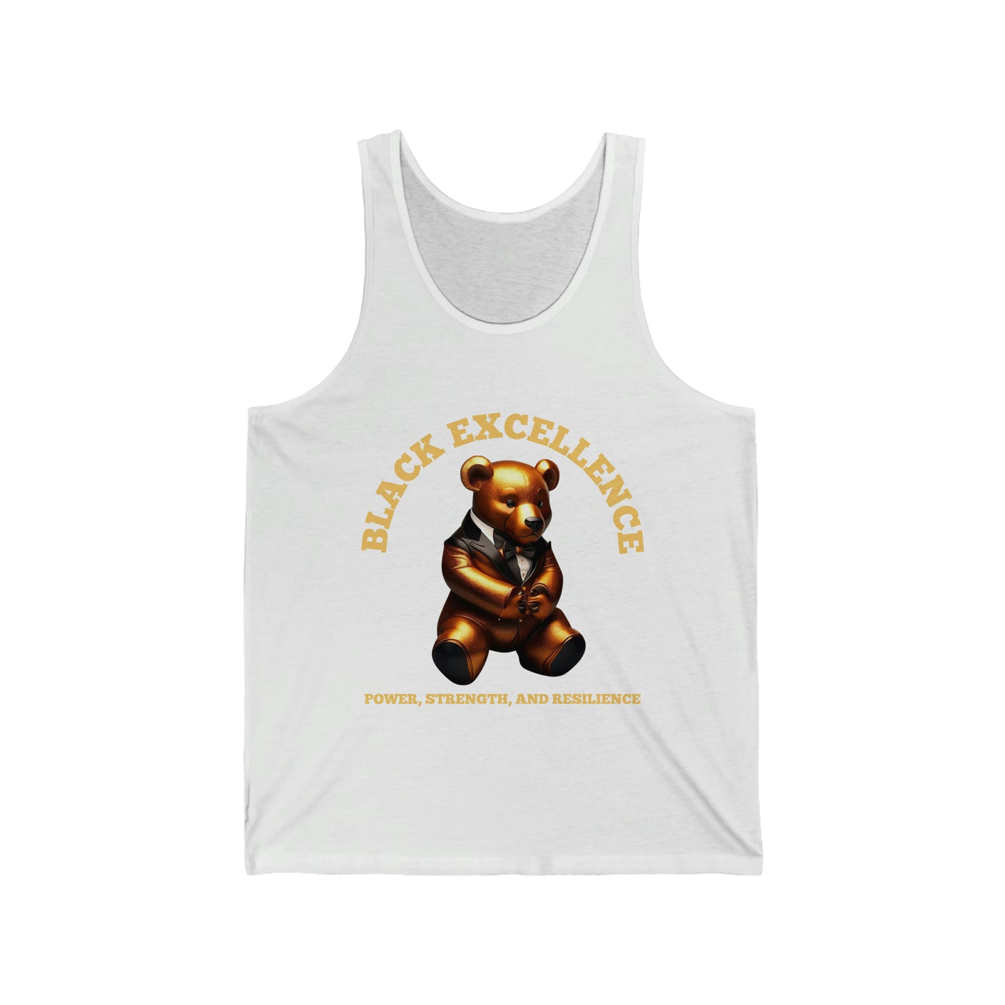 Unisex Jersey Black Excellence Bear Tank